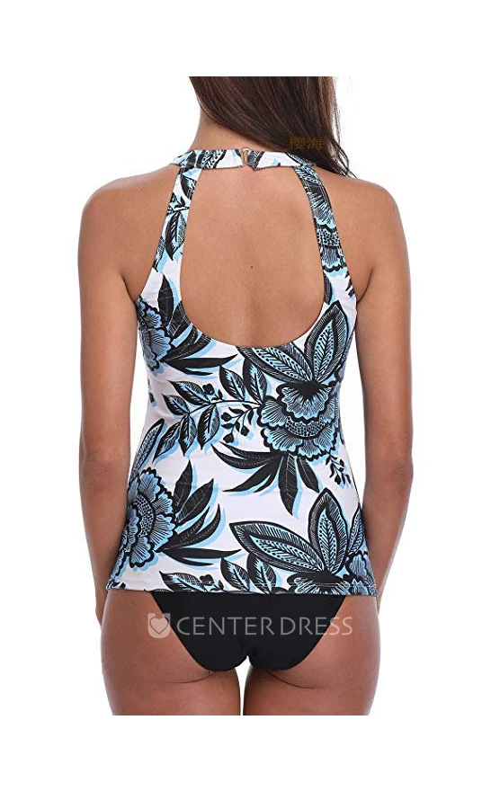 Easter Floral Halter Top Tankini Set