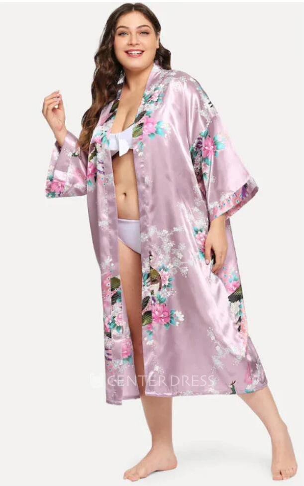 Plus Size Floral Bride Bridesmaid Robe