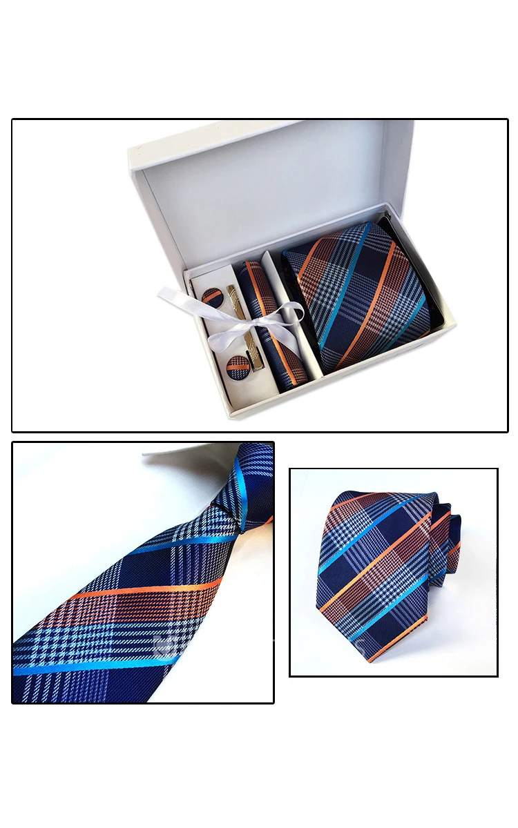 Satin Wide Tie and Pocket Square Combo Plus Cufflinks and Tie Clip Set-11 Color Options