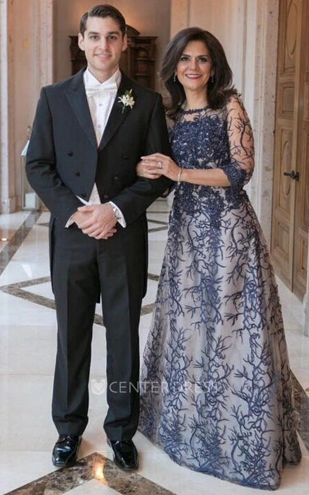 Bohemian Lace A Line Mother of the Bride Dress with Appliques
