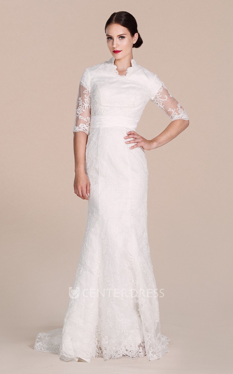 half silk half lace wedding dresses