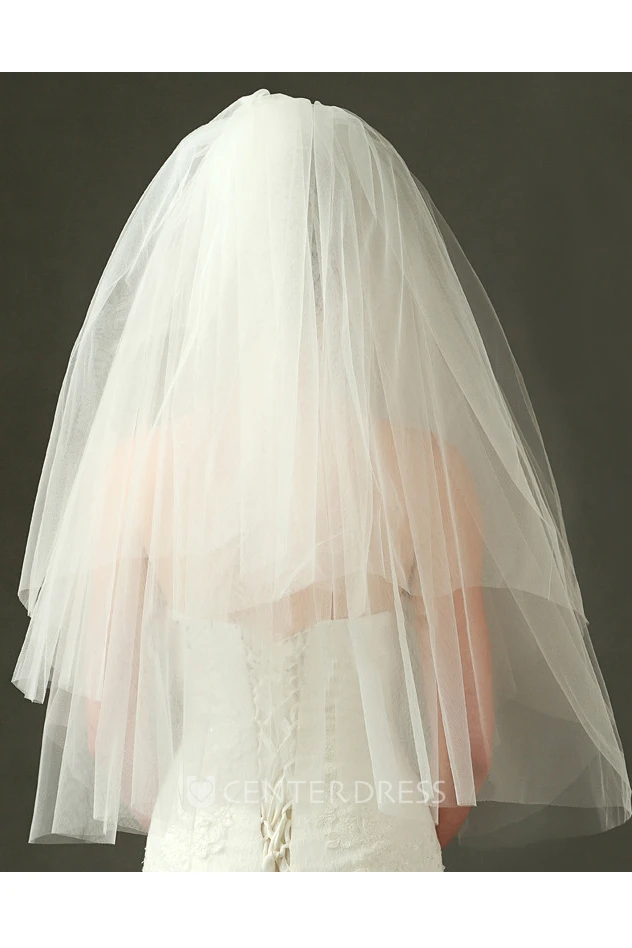 Multi-layer Simple Short Puffy Tulle Wedding Veil