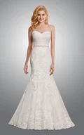 Sweetheart Sleeveless Mermaid Lace Wedding Dress with Beading