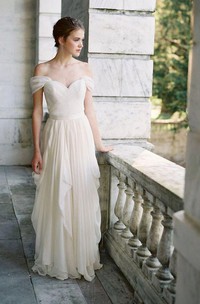 Ruffle Skirt Chiffon Wedding Dress