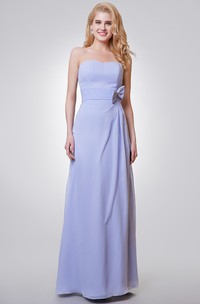 Backless Sweetheart A-line Long Chiffon Dress With Bow