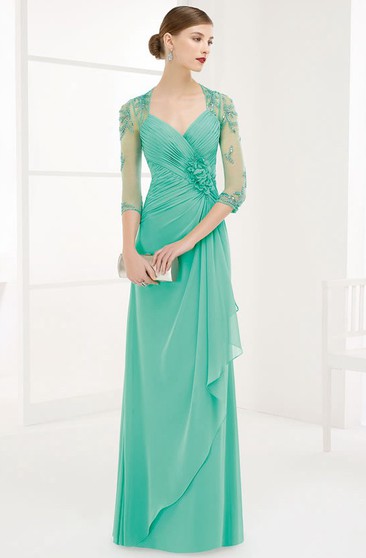 turquoise evening gown