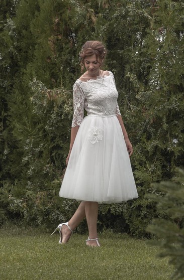 white rockabilly wedding dress