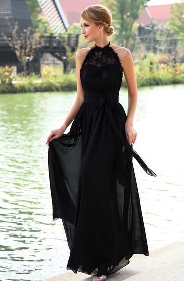 black maxi evening dress