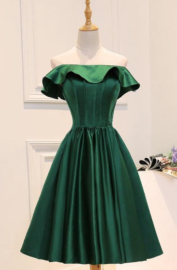 tea length emerald green dress