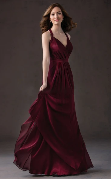 Dark red hot sale bridesmaid dress