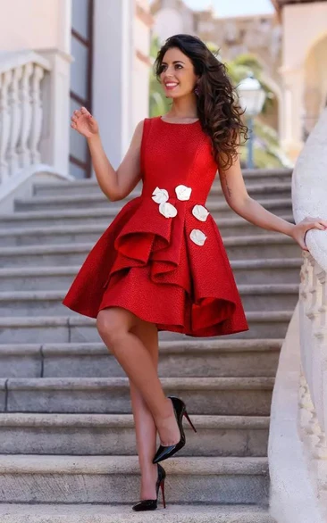 red and gold cocktail dress