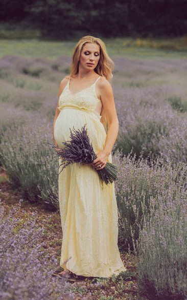 A-Line Knee-length Sleeveless Empire Maternity Dress