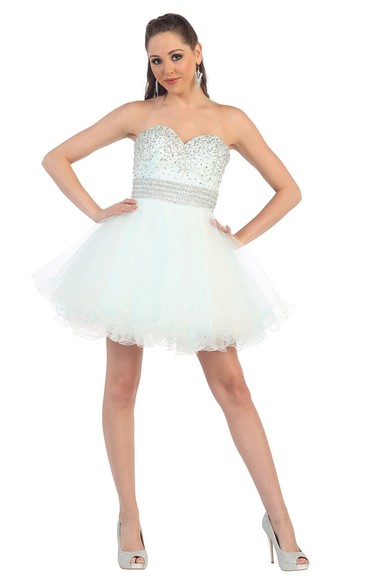 White Sweet 16 Court Dresses