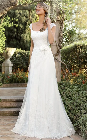 Lace Cap Sleeve Wedding Dresses - UCenter Dress