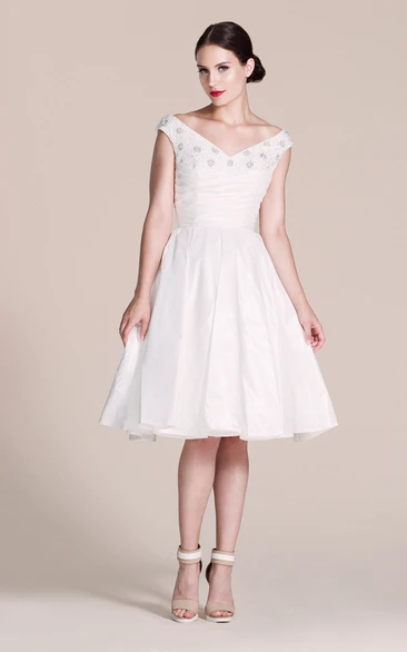 knee length off white dress