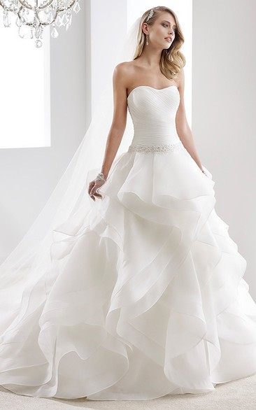 Princess Ballroom Wedding with Straps Chiffon Dress