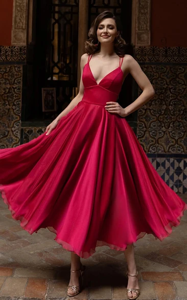 Romantic Sleeveless Satin A-Line Prom Dress for Women