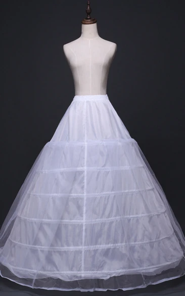 New Skirt Petticoat with Elastic Waist 6 Steel Ring Plus Mesh Wedding Skirt
