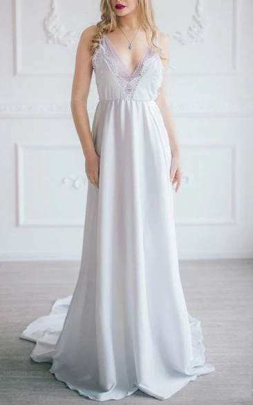 Elegant And Lace Wedding White Prom Bohemian Boho Or Beach Wedding Simple Two Piece Wedding Dress