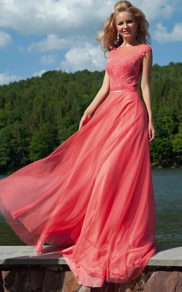 Hot Coral Prom Dress