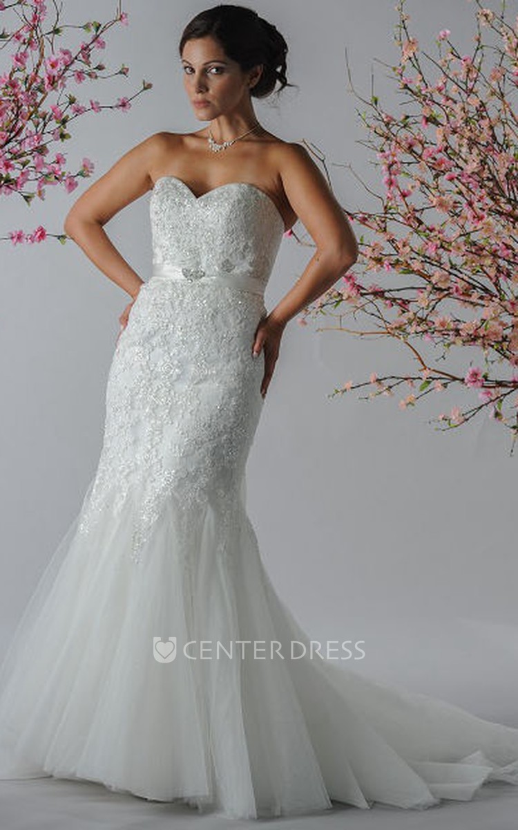 Satin top tulle skirt wedding outlet dress