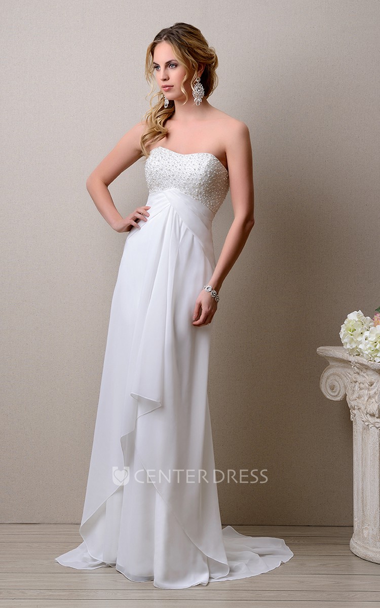 Empire Waist Chiffon Wedding Dress