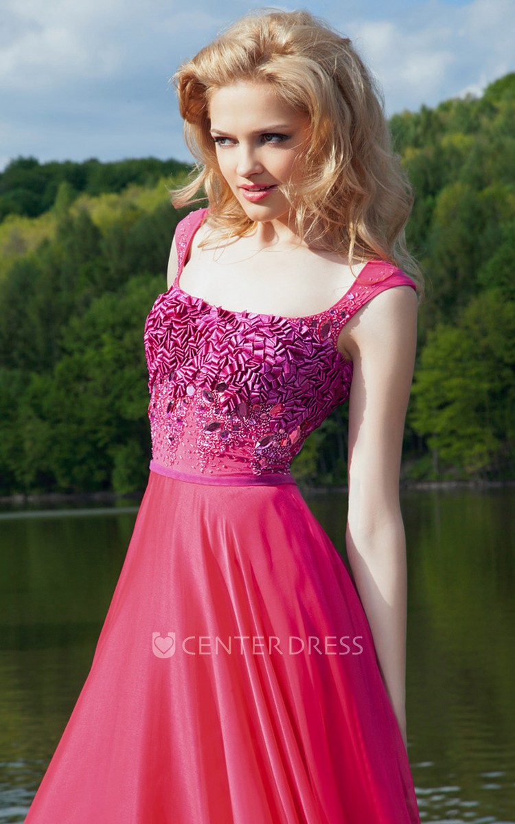 Two Tone Chiffon Prom Dresses