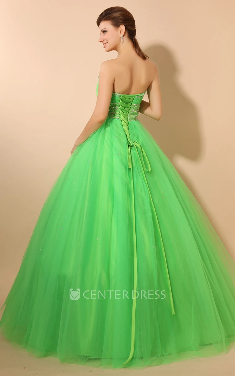Empire Princess Ball Gown Soft Tulle Prom Dress With Jacket and Beading