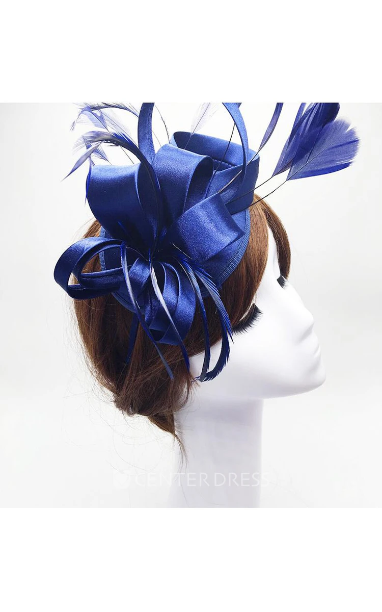 Original Europe And The United States Sapphire Blue Satin Hair Band Hair Band Bridal Wedding Dress Red Headdress