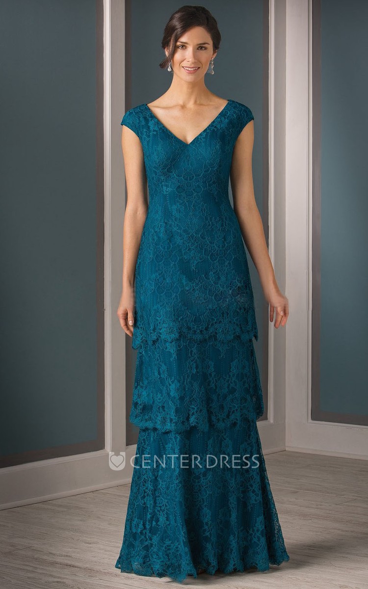 Green Lace Mother of the Bride Dress