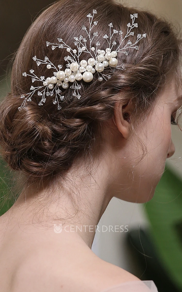Simple Style Hair Combs with Crystal 