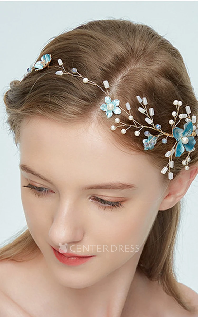 Korean Style Simple Beaded Flowers Headbands