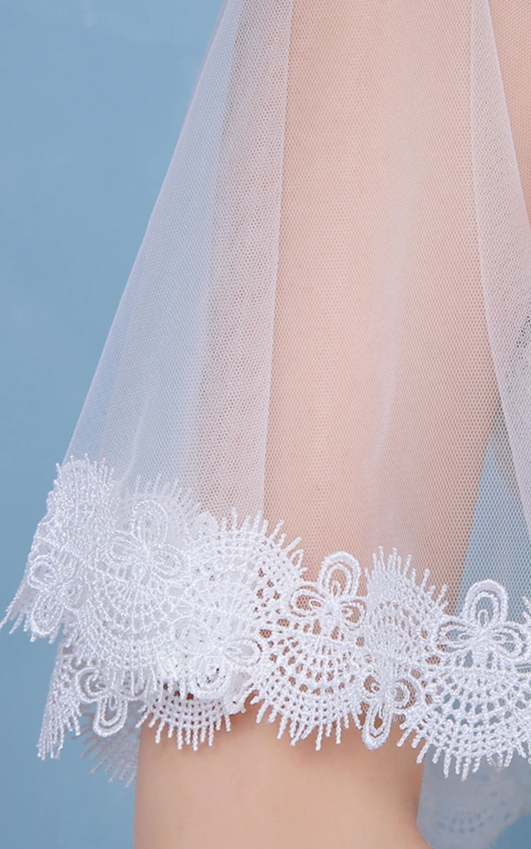 New White Lace Crystal Round Neck Cape-style Shawl