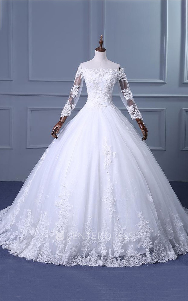 One Shoulder Empire Waist Tea Length Wedding Dress