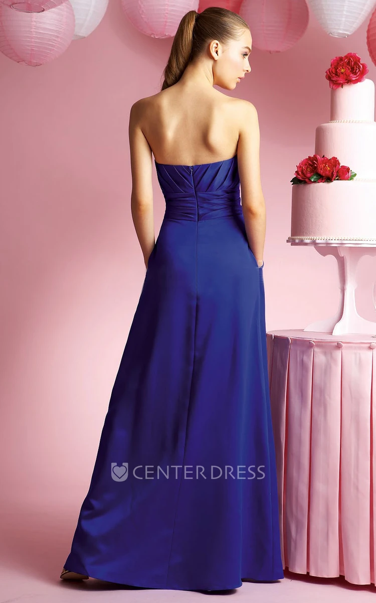 Sweetheart A-Line Taffeta Bridesmaid Dress With Ruches And Pockets