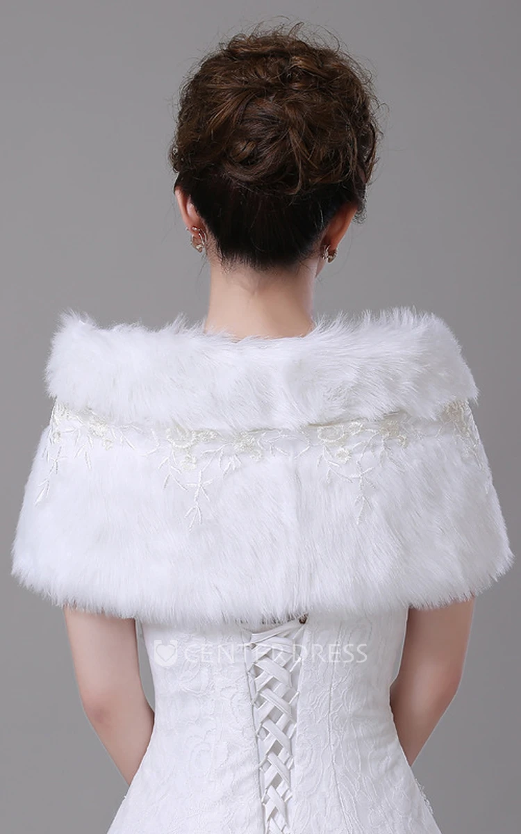 Autumn and Winter Bridal Thick Cloak Warm Long Coat Fur Coat