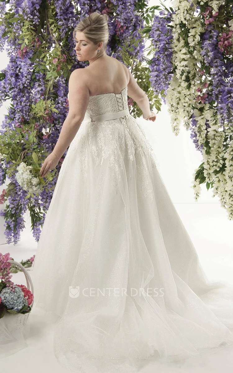 Sweetheart Lace A-Line Gown With Corset Back