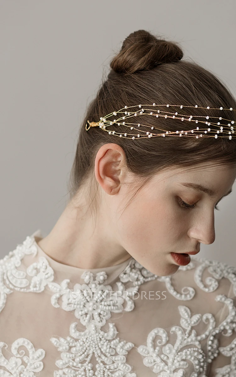 Korean Style Lovely Pearl Bridal Headbands
