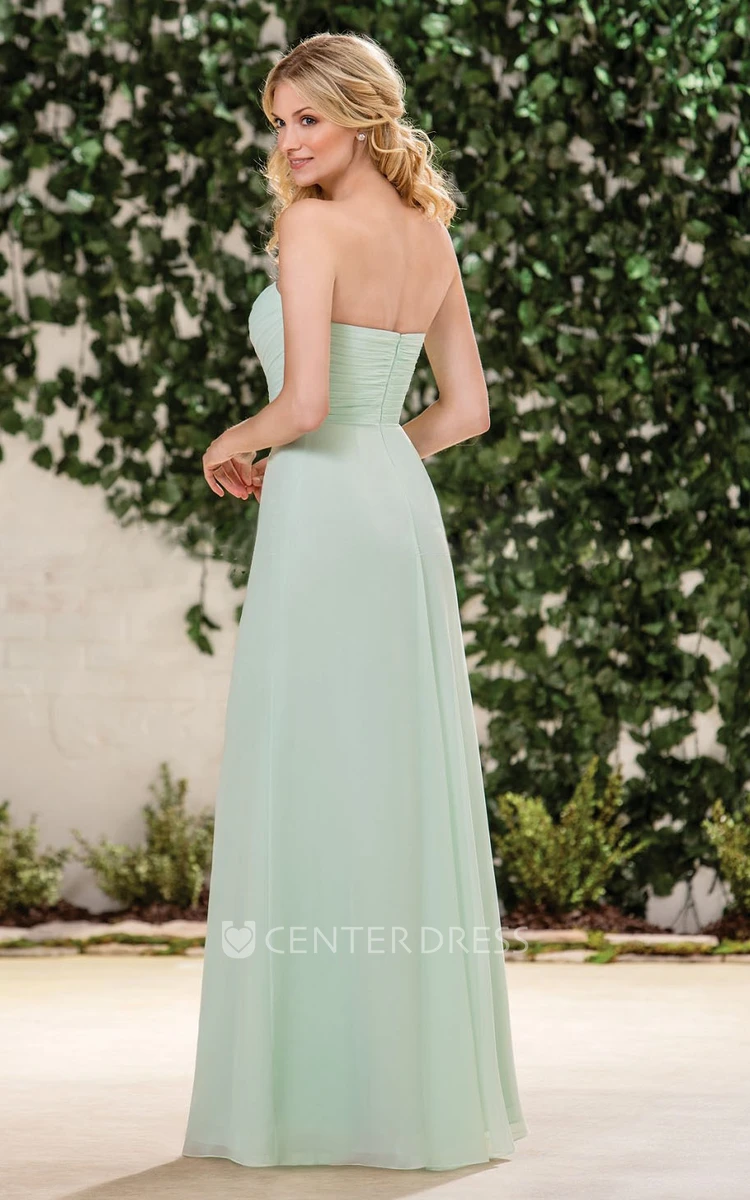 Sweetheart A-Line Bridesmaid Dress With Asymmetrical Ruches
