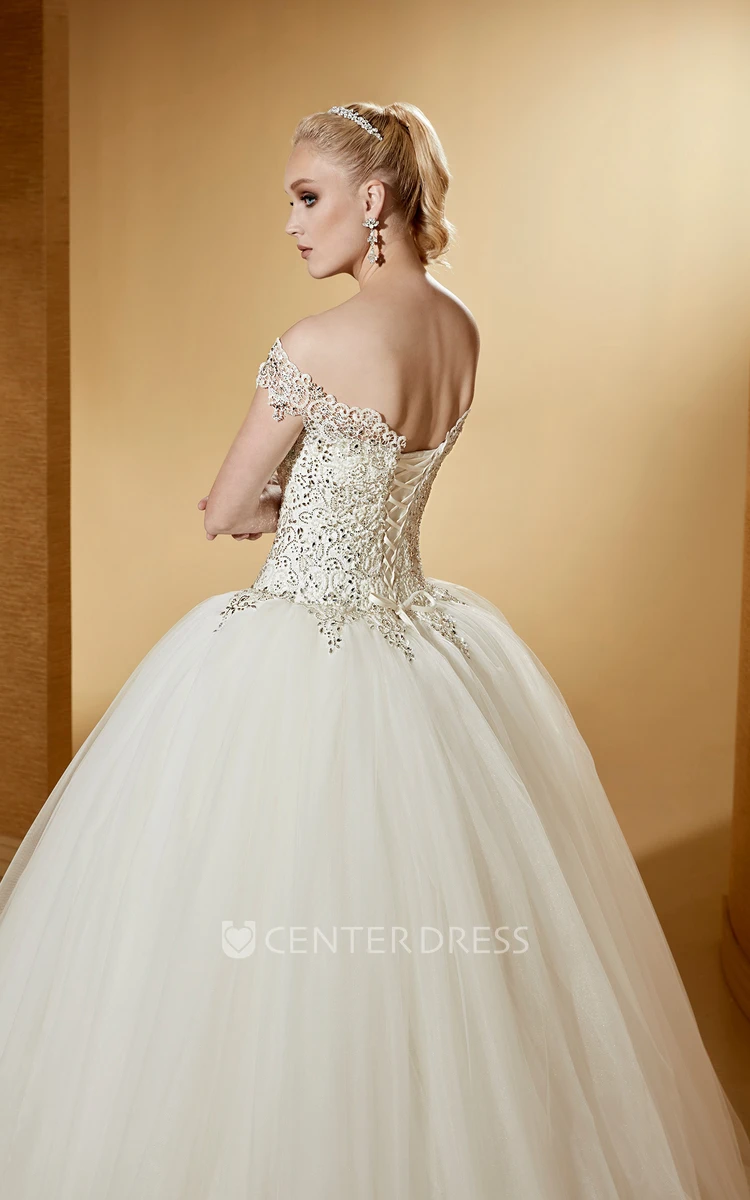 Royal Sweetheart Ball Gown With Beaded Bodice And Lace-Up Back