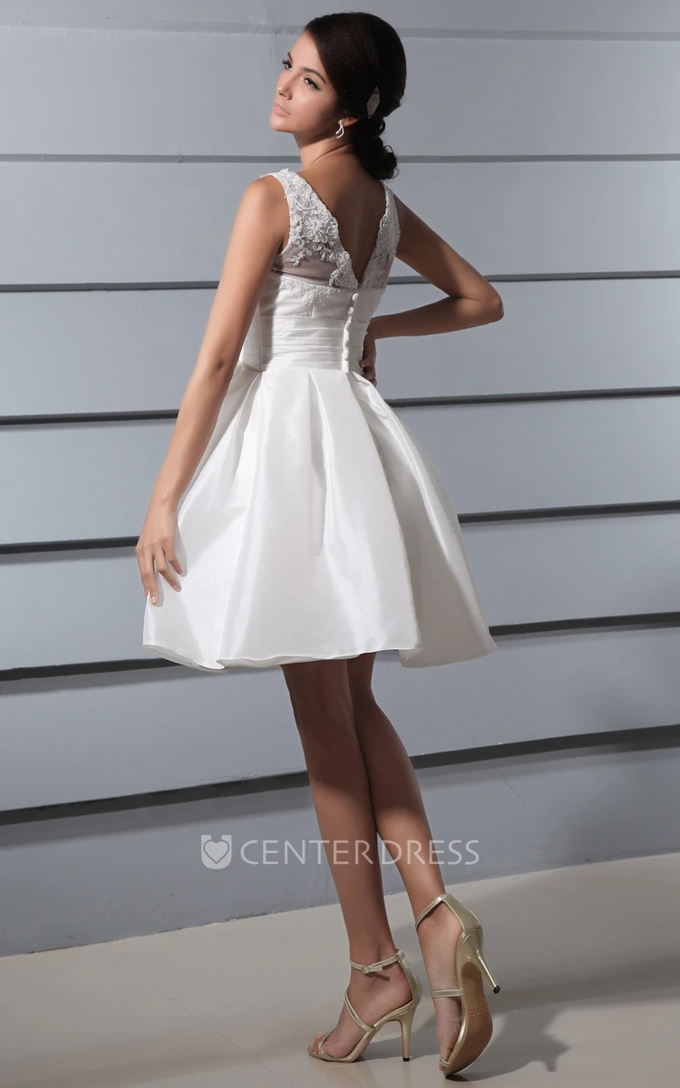 Brilliant V Back Deep Lace Dress With Sash And Bow