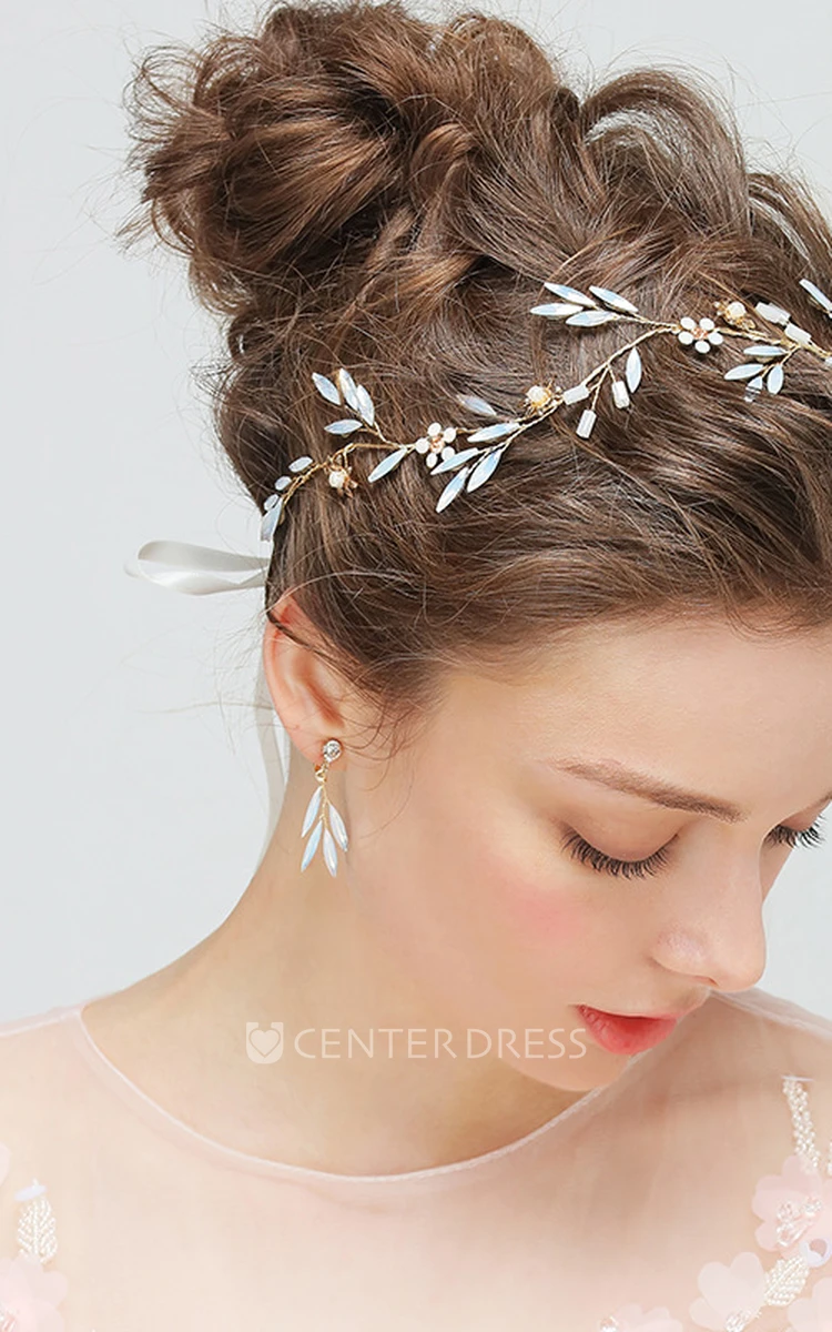 Pure White Chic Bridal Headbands and Rings