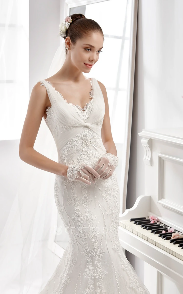 Sweetheart Mermaid Wedding Gown With Crisscross Nest and Low-V Back