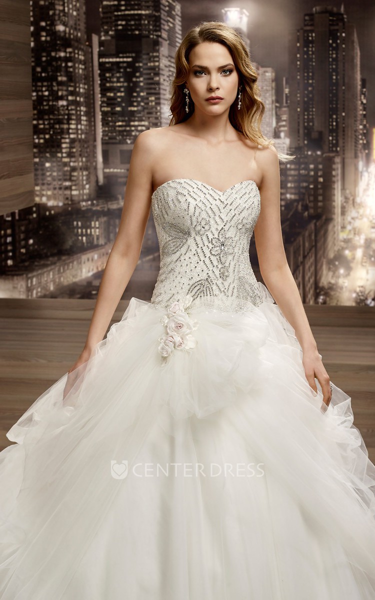 Beaded bodice ball gown wedding outlet dress