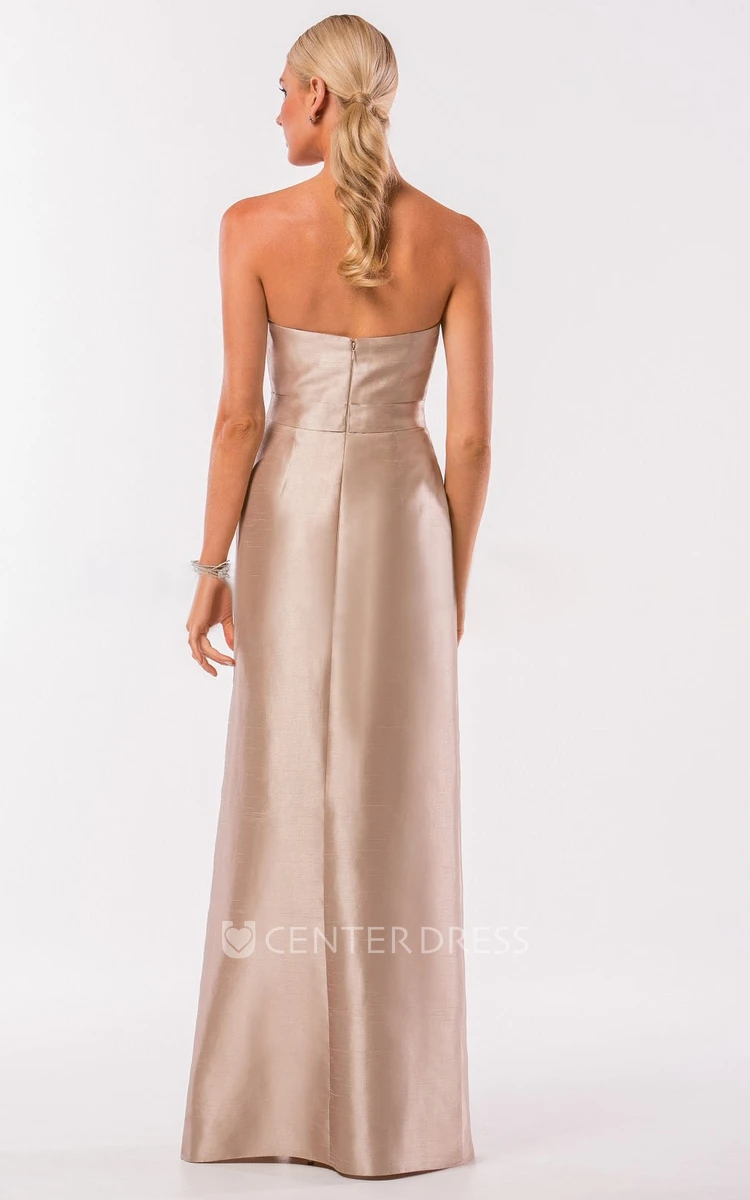 Sweetheart Bridesmaid Dress With Pockets And Front Slit