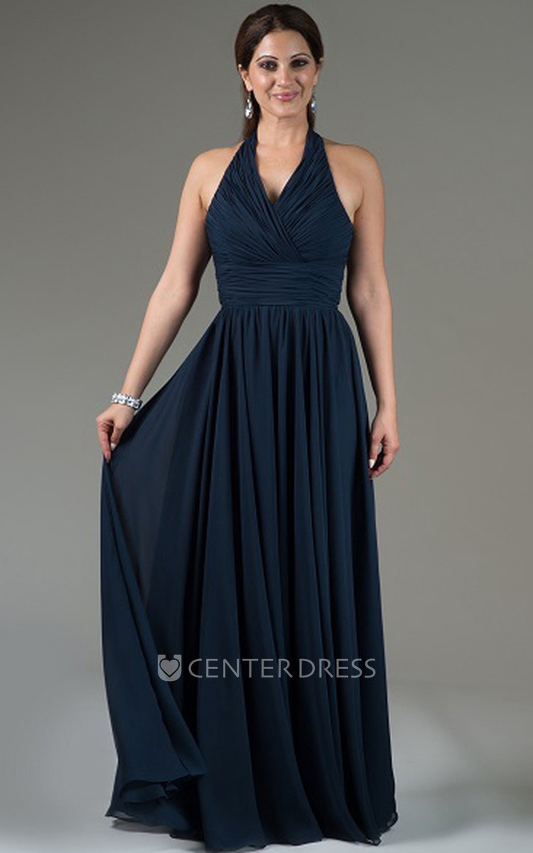 Criss cross high neck bridesmaid outlet dress