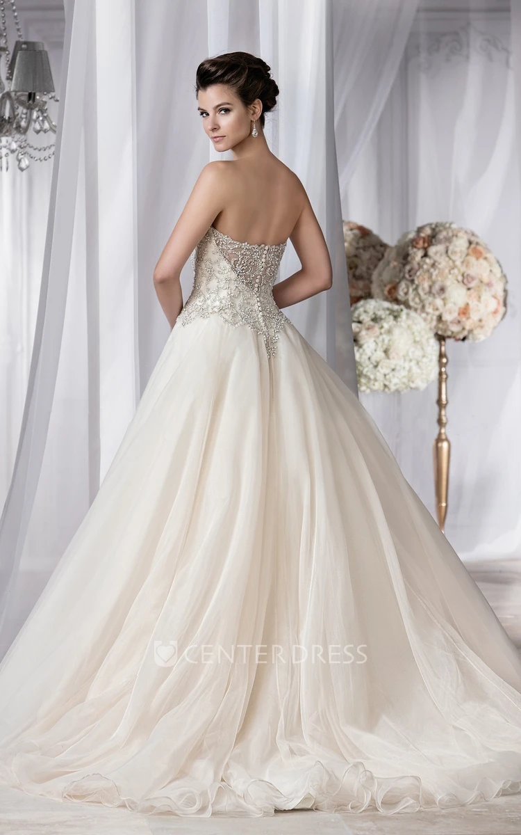 Noble Sweetheart A-Line Gown With Beaded Bodice