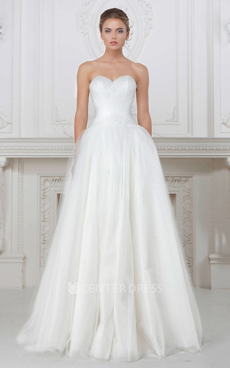Sleeveless Tulle A Line Sweetheart Bow Wedding Dress Sleeveless Tulle A Line Sweetheart Bow Wedding Dress