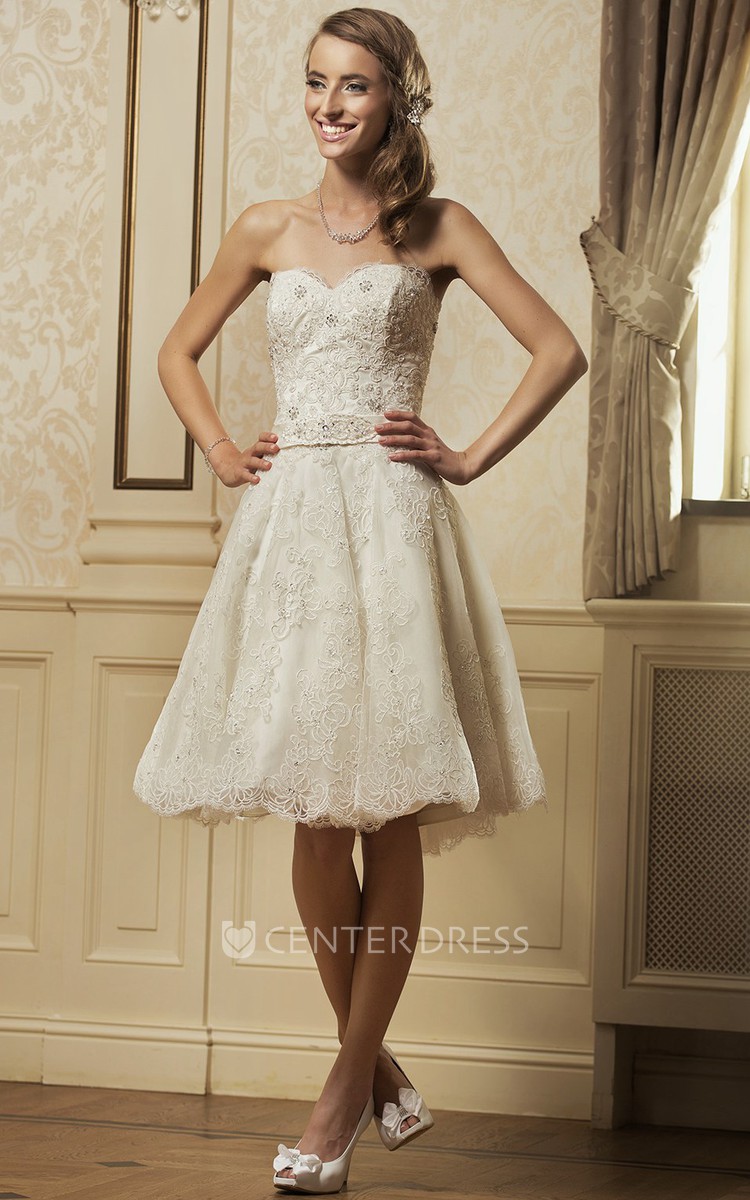 Short sweetheart shop wedding dress