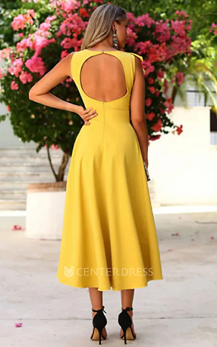 Spandex A-Line Beach Prom Dress with Open Back Elegant & Sleeveless